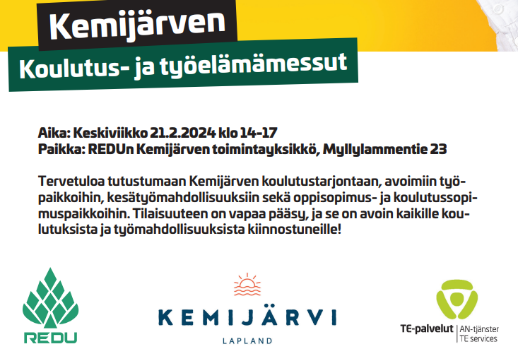 Mhy Metsä-Lappi Kemijärven työ- ja koulutusmessuilla 21.2.