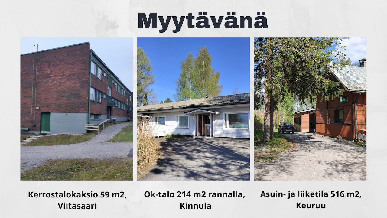 Kiinteistöjä myynnissä