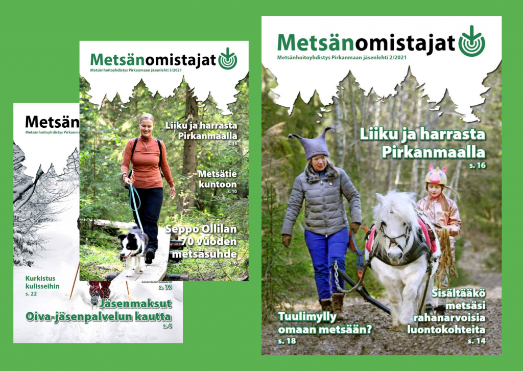 Mhy Pirkanmaan toimialueen metsänomistajat saavat maksutta asiakaslehden kolme kertaa vuodessa.