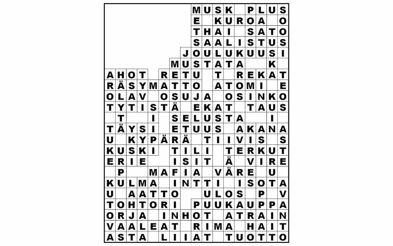 Metsänomistajat jouluristikon ratkaisut
