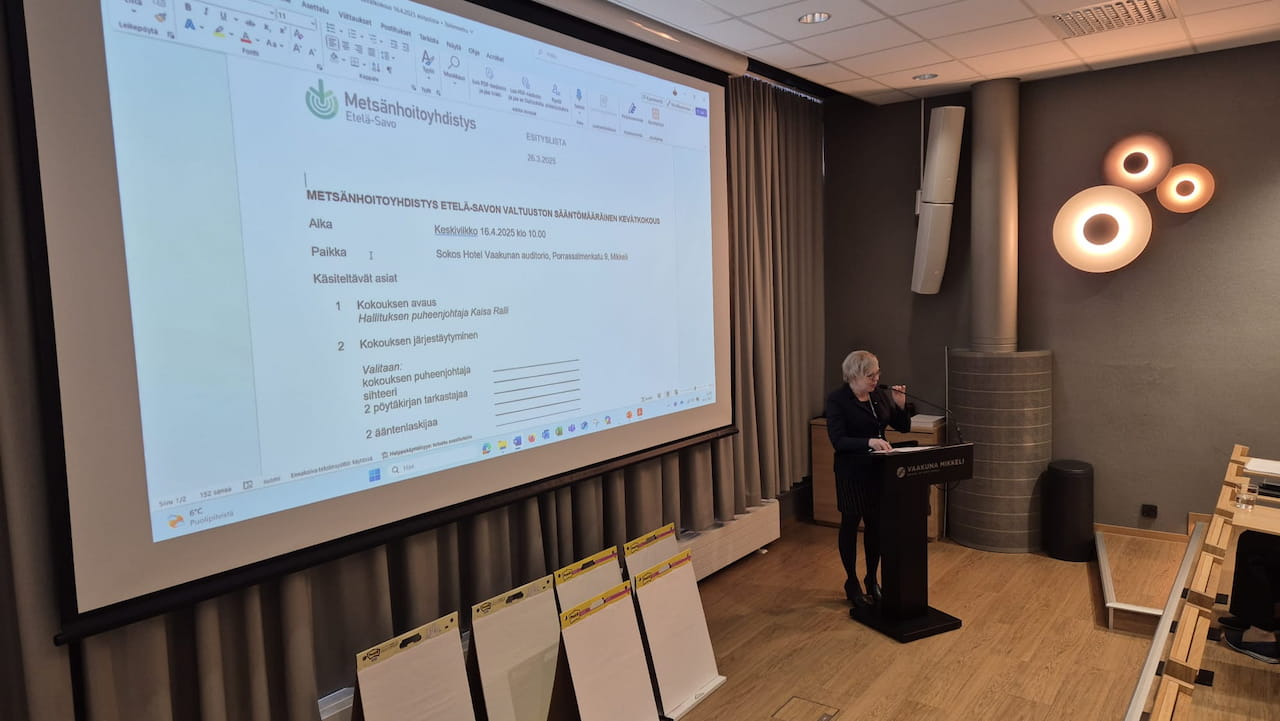 Metsänhoitoyhdistys Etelä-Savon valtuuston 16.4.2025 kokouksen tiedote